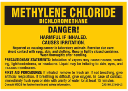 DANGER! HARMFUL IF INHALED. CAUSES IRRITATION…, 2" H x 2" W, Black on Yellow, Pack of 25 Labels