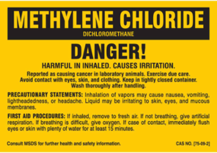 DANGER! HARMFUL IF INHALED. CAUSES IRRITATION…, 3.5" H x 5" W, Black on Yellow, Pack of 25 Labels