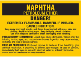 DANGER! EXTREMELY FLAMMABLE. HARMFUL IF INHALED. CAUSES IRRITATION…, 2" H x 2" W, Black on Yellow, Pack of 25 Labels
