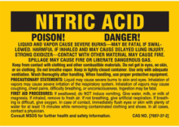 POISON! DANGER! LIQUID AND VAPOR CAUSE SEVERE BURNS…, 2" H x 2" W, Black on Yellow, Pack of 25 Labels