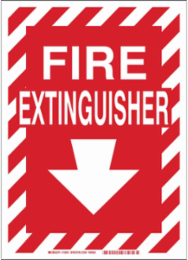 BradyGlo Fire Extinguisher Sign, 14 Inch x 10 Inch, Glow in the Dark Polyester