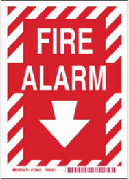 BradyGlo FIRE ALARM Sign, 7 Inch H x 5 Inch W, Glow in the Dark, Permanent Acrylic