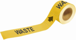 Waste Pipe Marker, 2" H x 12" W, Roll of 25 Each, Fits Pipes 2.5" Dia. Thru 6" Dia.