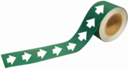 Pipe Marker, 2 Inch H x 12 Inch W, White on Green, Roll of 25