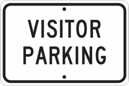 Visitor Parking Sign, 12" H x 18" W x 0.1" D, Fiberglass