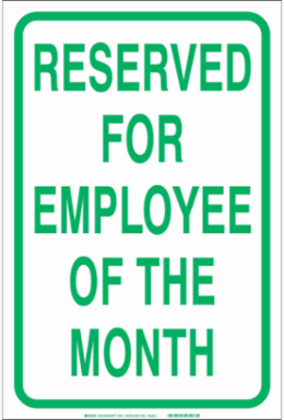 Reserved For Employee Of The Month Sign, 18" H x 12" W x 0.1" D, Fiberglass
