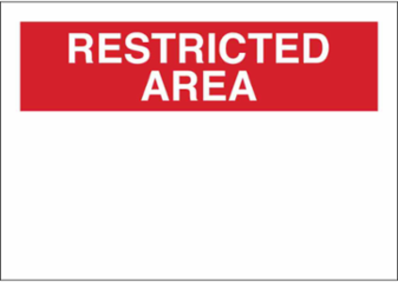 Blank RESTRICTED AREA Sign 14 Inch H x 20 Inch W Fiberglass, Chemical & Abrasion Resistant