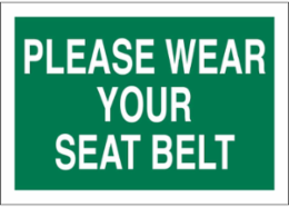Please Wear Your Seat Belt Sign, 10" H x 14" W x 0.1" D, Fiberglass
