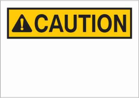 Blank CAUTION Sign, 10 Inch H x 14 Inch W, Fiberglass, Chemical & Abrasion Resistant
