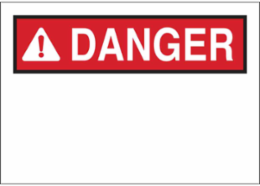 Blank DANGER Sign, 10 Inch H x 14 Inch W, Fiberglass, Outdoor Use
