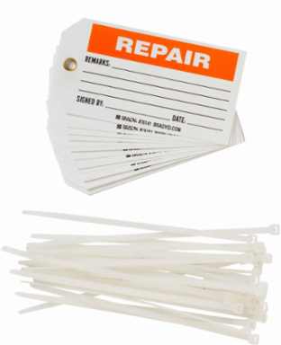 Tags: REPAIR: REMARKS: Signed BY: DATE:, Pack of 25 Tags