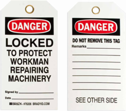 Lockout Tagout Tag - Heavy Duty Polyester, 5.75 Inch x 3 Inch, DANGER, UV Resistant