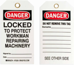 Lockout Tagout Tag - Heavy Duty Polyester, 5.75 Inch x 3 Inch, DANGER, UV Resistant