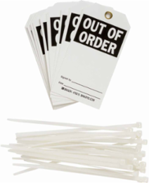 Tags: OUT OF ORDER Signed BY: DATE:, Pack of 25 Tags