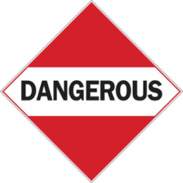 Dangerous Sign, 10.75" H x 10.75" W x 0.1" D, Fiberglass
