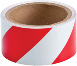 Marking Tape Roll - Reflective Vinyl, Diagonal Stripes, Red on White, 2"x 5 Yds