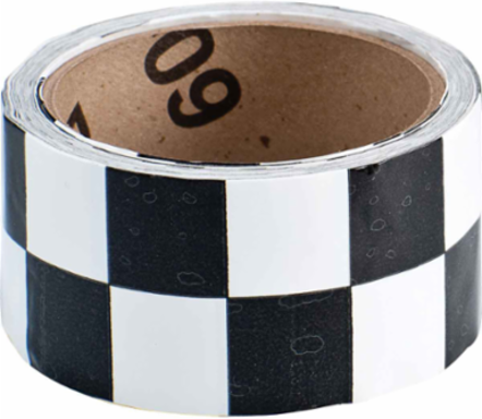 Marking Tape Roll - High Performance Vinyl, Checkered, Black on White, 2" x 18 yd