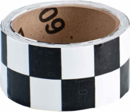 Marking Tape Roll - High Performance Vinyl, Checkered, Black on White, 2" x 18 yd
