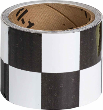 Marking Tape Roll - High Performance Vinyl, Checkered, Black on Yellow, 3" x 18 yd