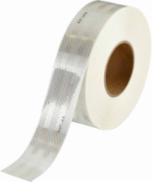 Vehicle Conspicuity Tape, Plastic, White, 2" x 50 Yds
