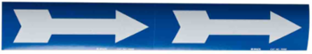 Self-Sticking Vinyl Dual Arrow, 2.25" H x 7" W, White on Blue