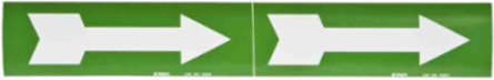 Self-Sticking Vinyl Arrow, 2.25" H x 7" W, White on Green