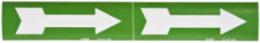 Self-Sticking Vinyl Arrow, 2.25" H x 7" W, White on Green