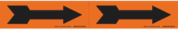 Self-Sticking Vinyl Arrow, 2.25" H x 7" W, Black on Orange