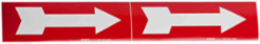 Self-Sticking Vinyl Arrow, 2.25" H x 7" W, White on Red