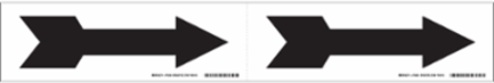 Self-Sticking Vinyl Arrow, 2.25" H x 7" W, Black on White, Card of 2 Each