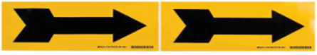 Self-Sticking Vinyl Arrow, 2.25" H x 7" W, Black on Yellow