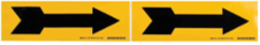 Self-Sticking Vinyl Arrow, 2.25" H x 7" W, Black on Yellow