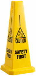 BradyCone Safety Cone with 'SAFETY FIRST' Message, 25 Inch Height, Plastic