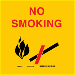 BradyCone Pictogram Label, NO SMOKING, 8.25 Inch x 8.25 Inch, Weather-Resistant Vinyl