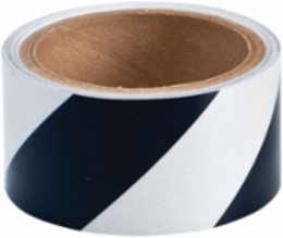 Reflective Black and White Striped Tape, Acrylic, Black/White, 2" x 10 Yd