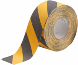 Anti-Skid Tape 3 Inch x 60 ft, Permanent Acrylic, Black/Yellow Grit-Coated Polyester