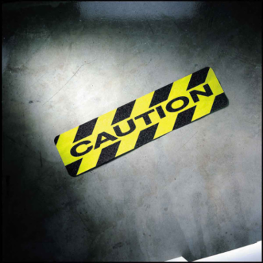 Anti-Slip Hazard Cleats with Die-Cut Caution Design, 6 Inch x 24 Inch, Outdoor Use