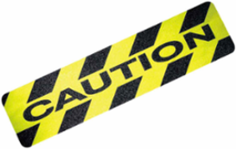Anti-Slip Hazard Cleats with Die-Cut Caution Design, 6 Inch x 24 Inch, Outdoor Use