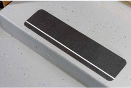 Anti-Skid Tape Cleat 6 Inch x 24 Inch, Grit-Coated Polyester, Reflective Stripe