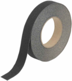 Anti-Skid Tape Roll, Grit-Coated Black, 1 Inch x 60 Feet, Permanent Acrylic Adhesive