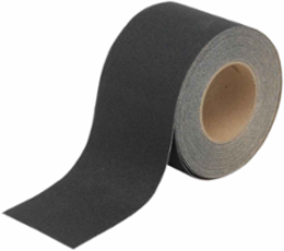 Grit-Coated Polyester Anti-Skid Tape, 4 Inch x 60 ft, Black, Permanent Acrylic Adhesive