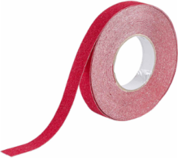 Anti-Skid Tape 1 Inch x 60 Feet, Grit-Coated Red Polyester, Permanent Adhesive