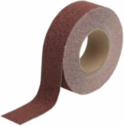 Anti-Skid Tape - Grit-Coated Polyester, 2 Inch x 60 ft, Red, Permanent Acrylic Adhesive