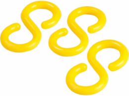Yellow S-Hooks, 2 Inch Height, Moulded Polyethylene, Pack of 36