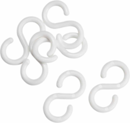 BradyLink S-Hooks, 2 Inch Height, White, 36 Pieces per Pack