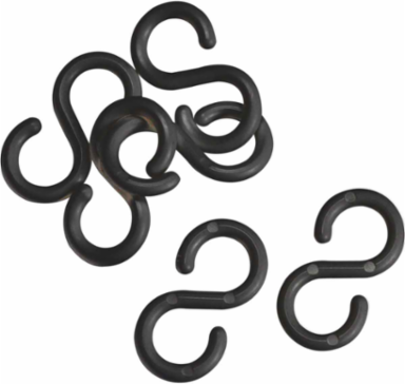BradyLink S-Hooks, Black, 2 Inch Height, 50 mm Width, 36 Pieces/Pack