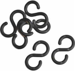 BradyLink S-Hooks, Black, 2 Inch Height, 50 mm Width, 36 Pieces/Pack