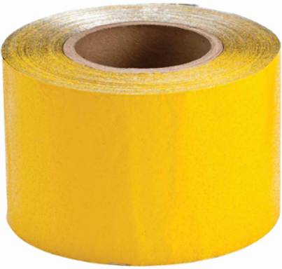 Economy Pavement Marking Tape, Foil-backed Vinyl, Yellow, 4" x 150'