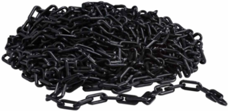 Bradylink Warning Chain, Black, 2 Inch W x 100 Ft L, Polyethylene