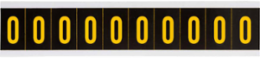 Outdoor Utility Pressure Sensitive Vinyl Number Labels - 1" H, Yellow on Black, 0
